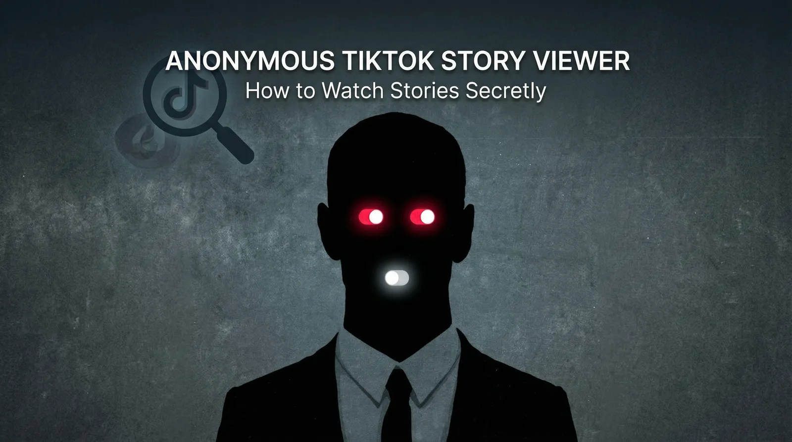 A phone displaying the TikTok app with an anonymous mask icon over it, representing an anonymous TikTok story viewer.